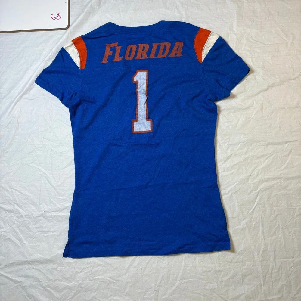 Nike Florida Gators Women's V‎ Neck T Shirt Orange Gator Logo Blue M